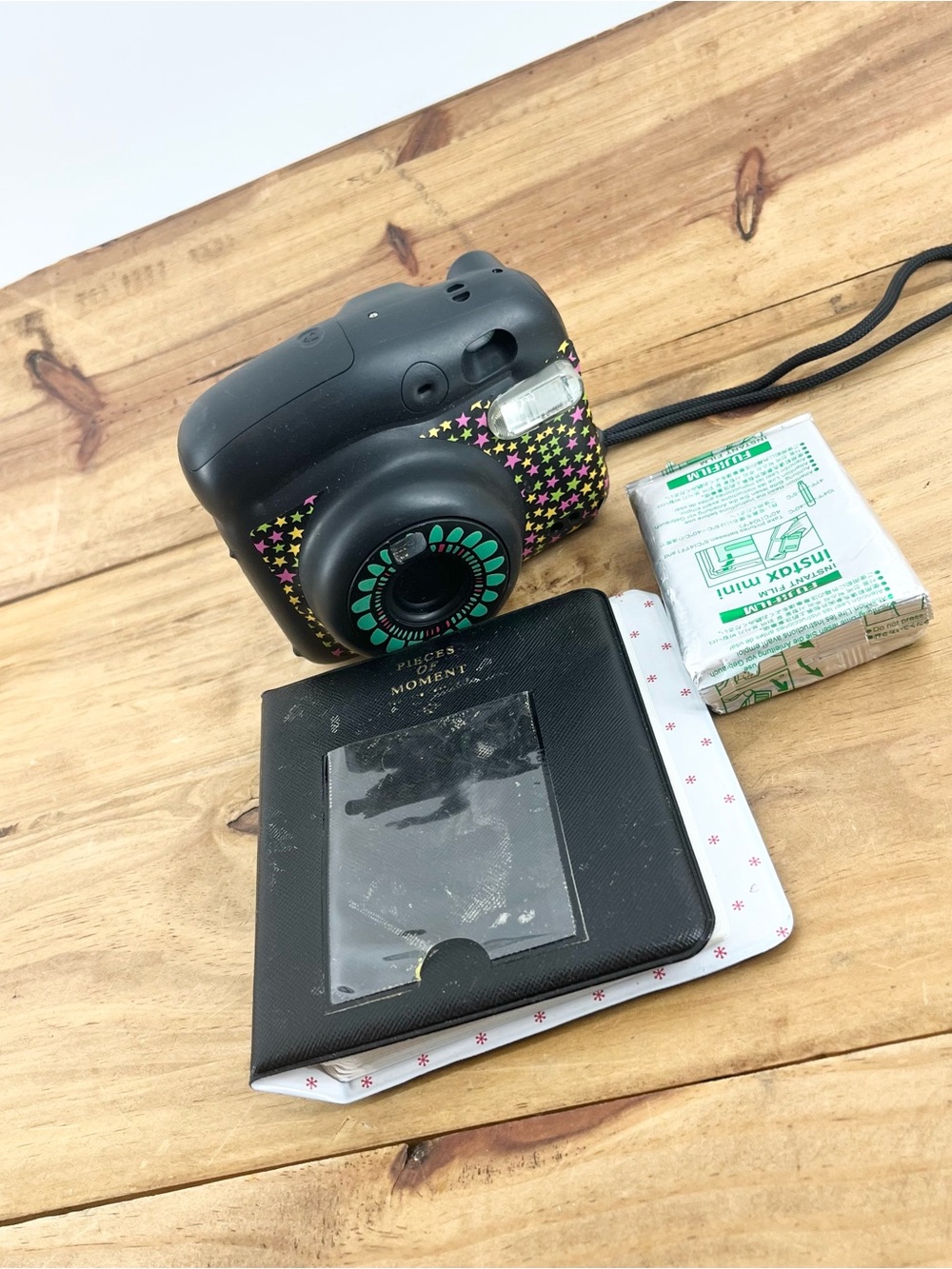 Fujifilm Instax Mini Instant Camera - Black with Star Pattern